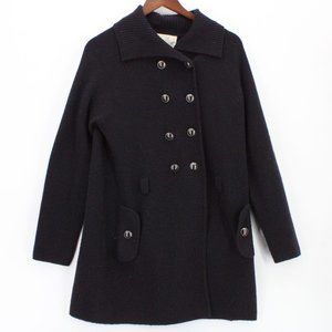Qi Jacket Coat Womens Black Button Front Soft Lightweight Desgigner Size 2XL